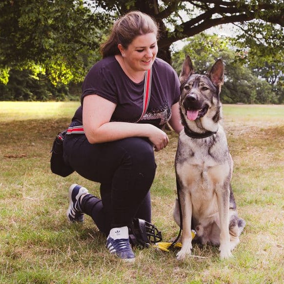 Ali from Rebarkable and her dog Indie